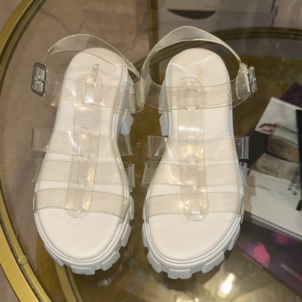 Forever 21 Transparent Strap Sandals